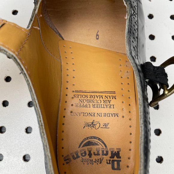 Vintage Dr. Martens Doc England Navy Blue Black Wingtip Mary Janes Sandals UK 6 - Picture 15 of 15